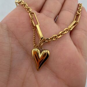 Chunky Gold Heart Bracelet | Modern Statement Style